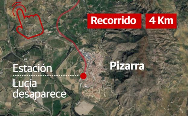 Este fue el recorrido de la pequeña Lucía tras desaparecer en Pizarra