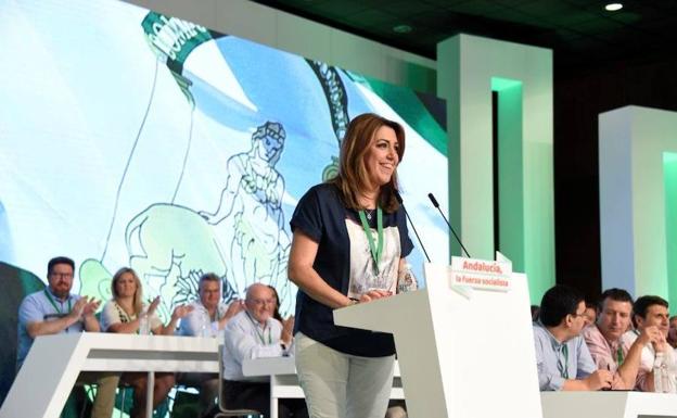 Susana Díaz recibe a Pedro Sánchez con un mensaje rotundo: «Nunca fuimos nacionalistas»