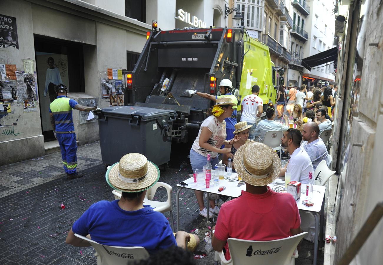 Así quedó el Centro tras la primera jornada de la Feria de Málaga 2017
