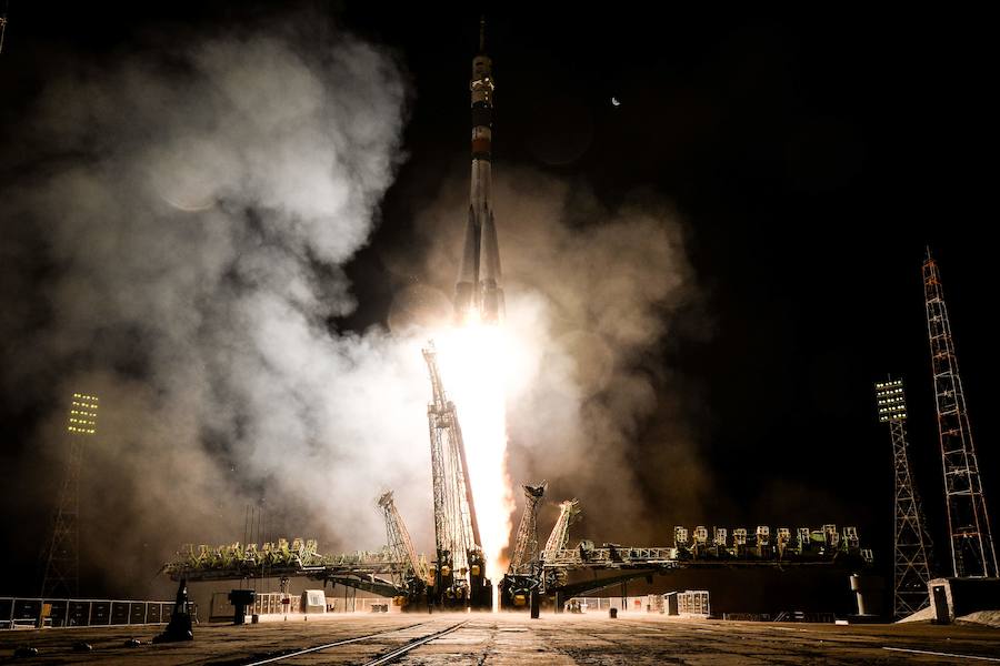 El lanzamiento de la nave espacial rusa, Soyuz MS-06