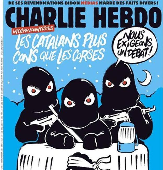 'Charlie Hebdo' se burla del independentismo catalán: «Son más tontos que los corsos»