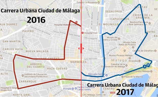 Así ha cambiado el recorrido de la Carrera Urbana Ciudad de Málaga del próximo 22 de octubre de 2017