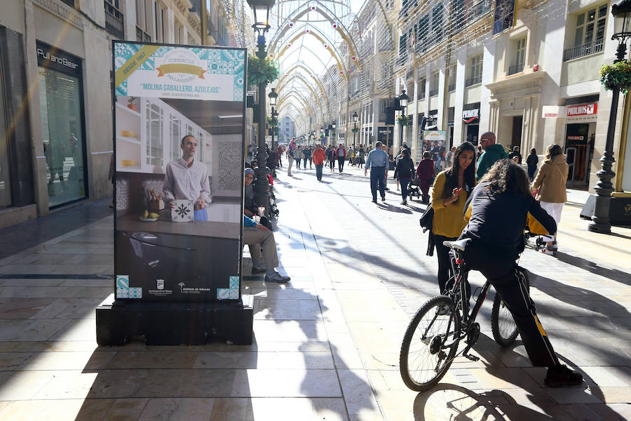 Muestra en la calle Larios de los establecimientos con más tradición en Málaga