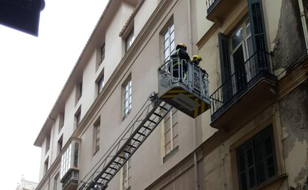 Desprendimientos en edificios y caídas de árboles en la provincia de Málaga