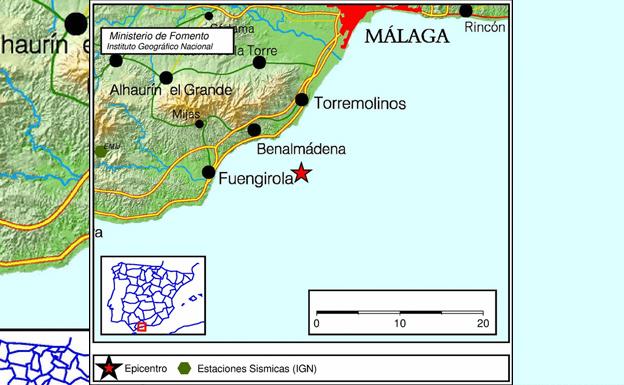 Registrado un terremoto de 3,5 grados de magnitud en Benalmádena