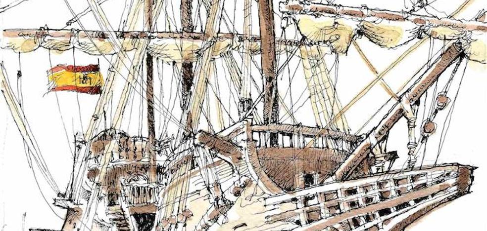 Galeón Andalucía: Con nueve cañones por banda