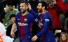 Messi y Alba bailan al Celta