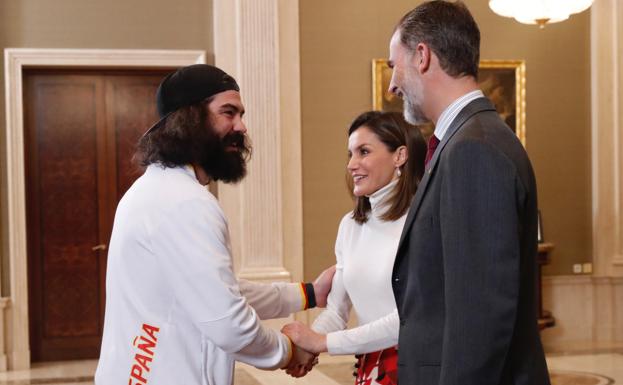 Regino Hernández, con los Reyes de España