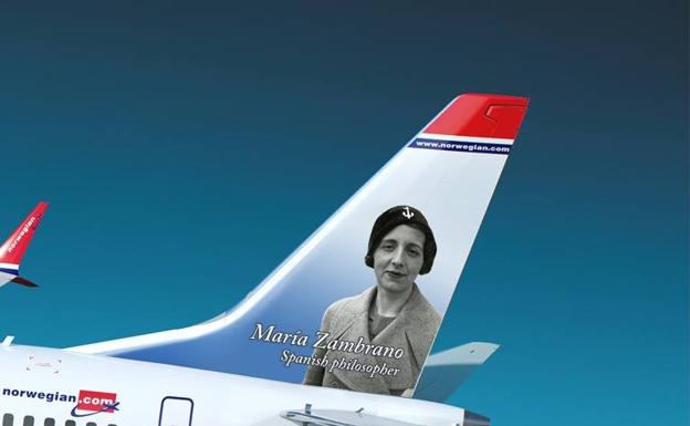 La aerolínea Norwegian dedica un avión a la pensadora veleña María Zambrano
