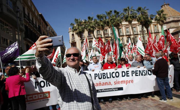 Imágenes de la manifestación en Málaga por una pensiones dignas