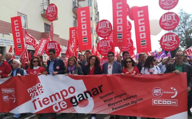 Miles de andaluces reclaman empleo de calidad, igualdad y pensiones dignas en la manifestación del Primero de Mayo