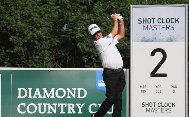 Miguel Jiménez, con opciones de ganar hoy el Shot Clock Masters de Austria