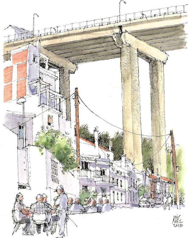 Dominó a la sombra del viaducto