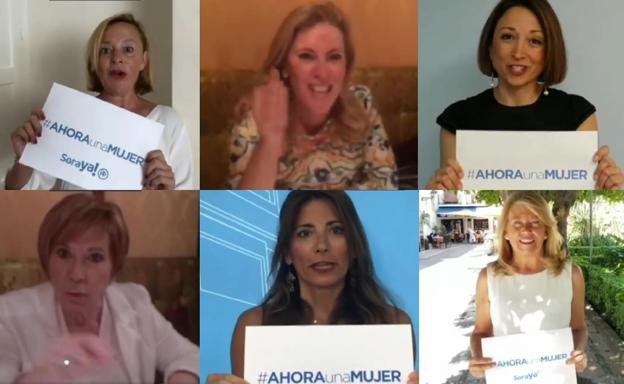 Un vídeo protagonizado por mujeres del PP pide el voto para Soraya Sáenz de Santamaría