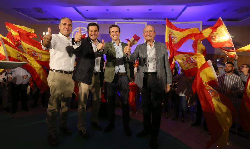 Pablo Casado respalda a Juanma Moreno en el primer gran mitin de la precampaña del PP celebrado en Málaga