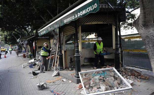 Los puestos de flores de la Alameda Principal de Málaga se trasladan a una nueva ubicación por las obras