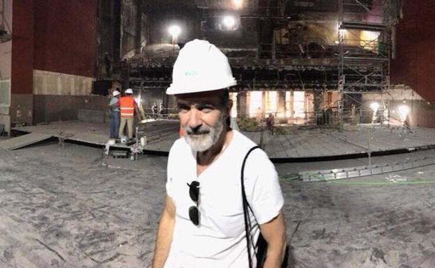 Banderas, con Lluís Pascual en Málaga para supervisar las obras del Teatro del Soho