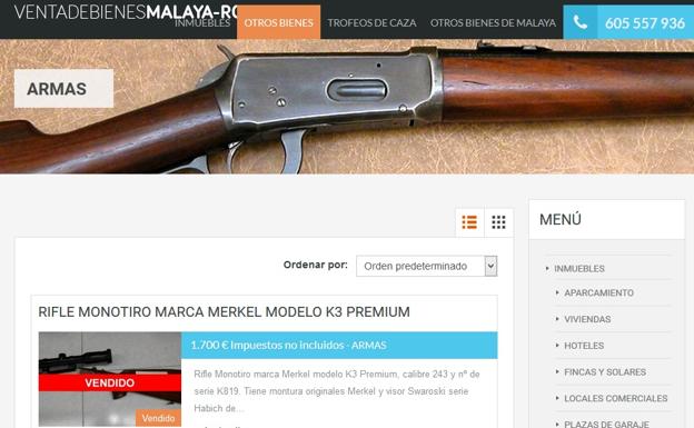 La Sala de 'Malaya' autoriza la venta de un rifle de Roca por 1.100 euros