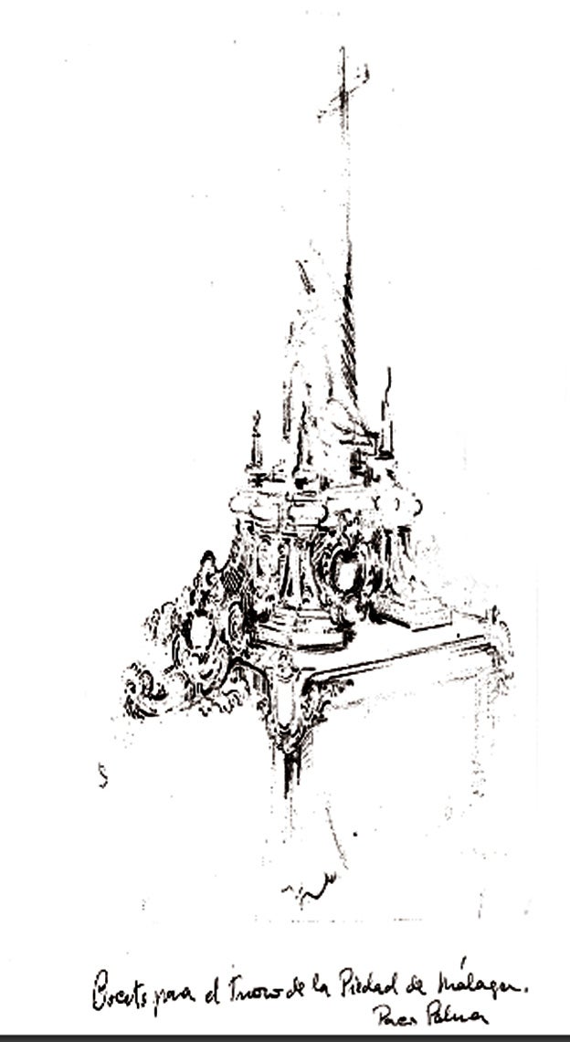 La historia del boceto que Palma Burgos realizó para el trono de la Piedad de Málaga