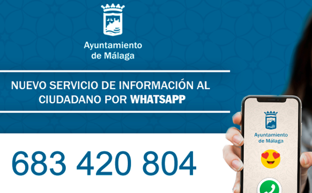 El Ayuntamiento de Málaga activa un servicio de información ciudadana vía WhatsApp