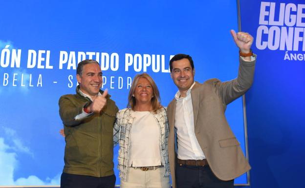 Juanma Moreno llama a votar por la «triple alianza» para que el PP gobierne en España, Andalucía y Marbella