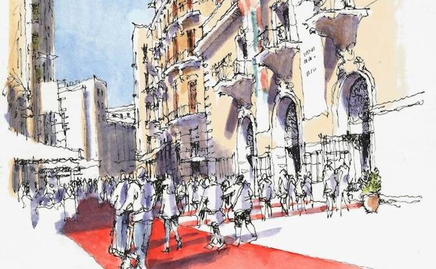 Málaga a trazos: Marzo en Alcazabilla