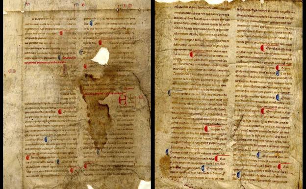 Hallan un valioso manuscrito medieval del siglo XIII archivado de Ourense