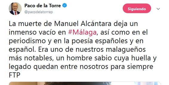 Las redes lamentan la muerte de Manuel Alcántara