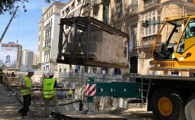 El metro restituye el muro del fuerte de San Lorenzo en la Alameda