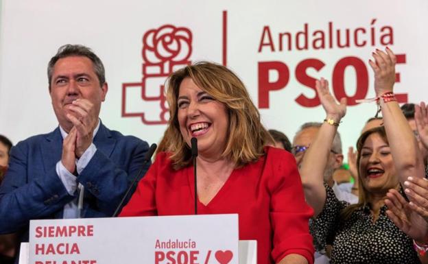 Susana Díaz: «Hemos ganado a la derecha y está claro que Andalucía no quiere al trifachito»