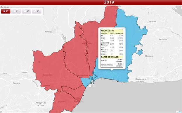 Los datos de las elecciones municipales, colegio a colegio en la provincia de Málaga