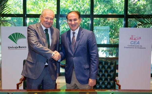 Unicaja Banco renueva su convenio con la CEA y habilita una línea de mil millones para financiar a empresas andaluzas