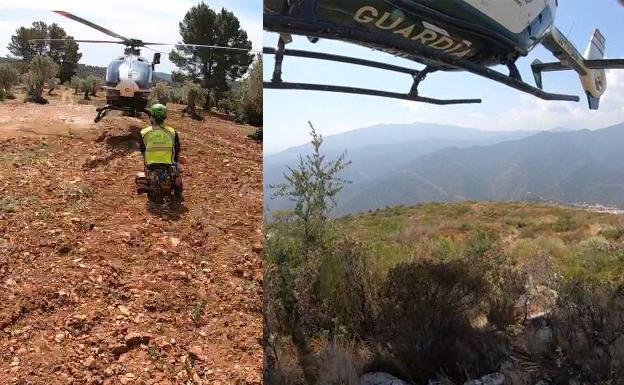 Doble rescate en helicóptero de varios senderistas en Istán