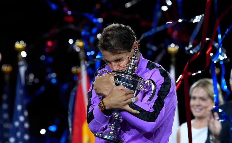 Rafa Nadal celebra su cuarto título del Abierto de Estados Unidos