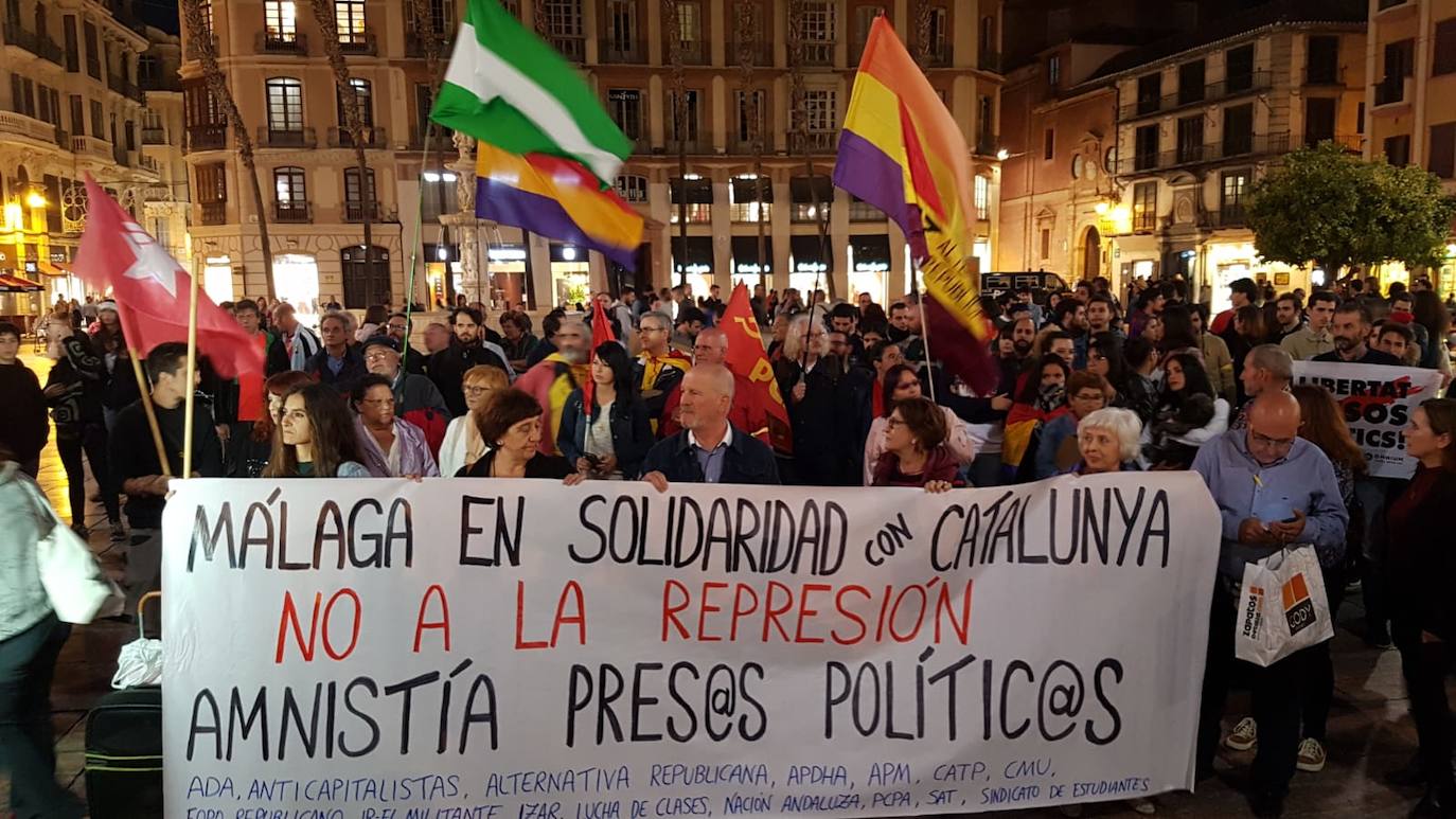 Concentración en Málaga en solidaridad con Cataluña