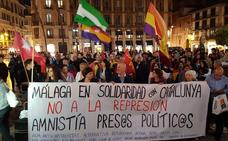 Tensión en el centro de Málaga por una concentración a favor del independentismo catalán
