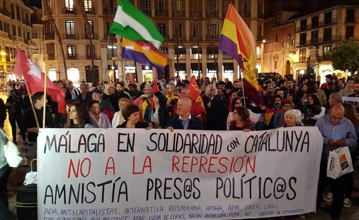 Concentración en Málaga en solidaridad con Cataluña