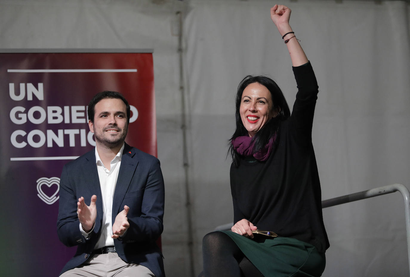 Mitin de Alberto Garzón, de Unidas Podemos, en el Parque del Oeste de Málaga