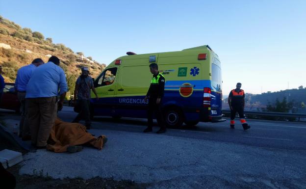 Herido grave tras caerse y golpearse en la cabeza con una piedra cuando sofocaba un incendio en Torrox