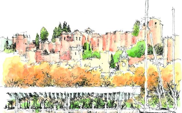 Málaga a trazos: La Alcazaba en diciembre
