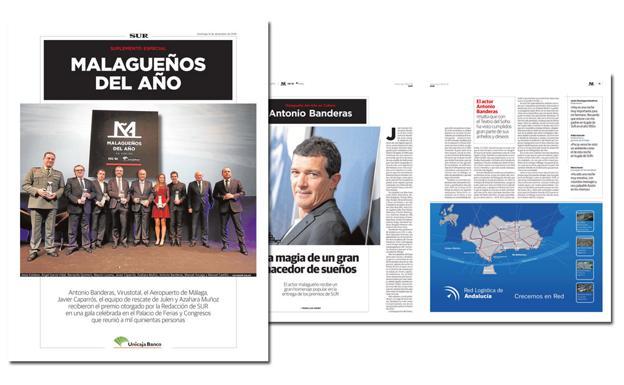 El suplemento de los premios 'Malagueños del año' disponible en SUR on+