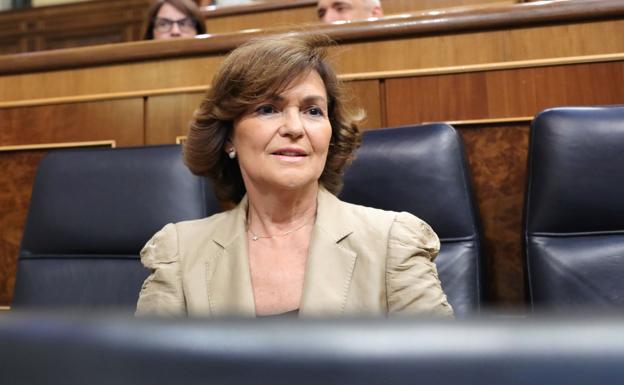 Carmen Calvo pide que el Congreso acorte su nombre para no excluir a las diputadas