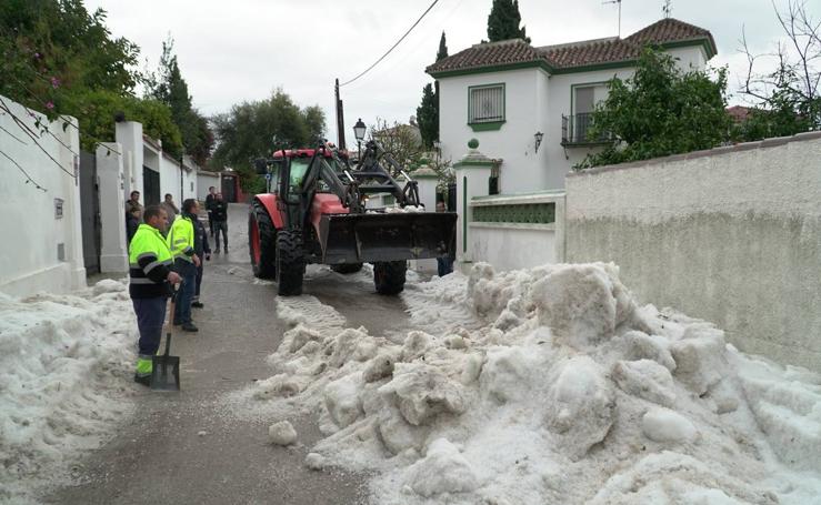 Los efectos del granizo este sábado en Marbella