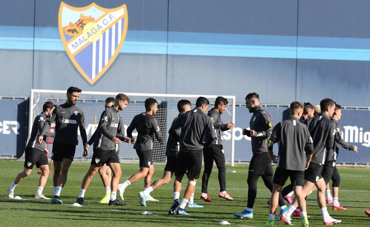 Entrenamiento del Málaga CF esta mañana