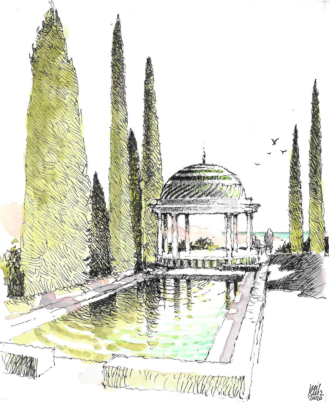 Málaga a trazos: Solana y umbría en La Concepción