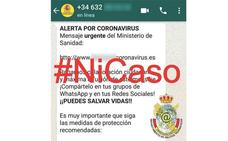 El bulo sobre el coronavirus que circula por Whatsapp del que advierte la Guardia Civil