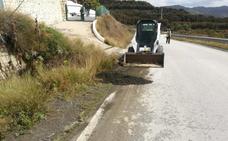 La Diputación repara desprendimientos por la lluvia en carreteras de la Axarquía