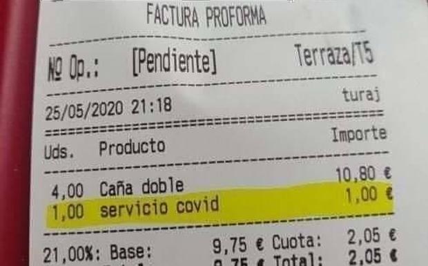 ¿Es legal que los bares cobren un 'suplemento COVID' a sus clientes?