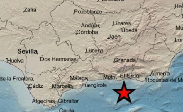 Registrado un terremoto de 3 grados cerca de la costa de Málaga