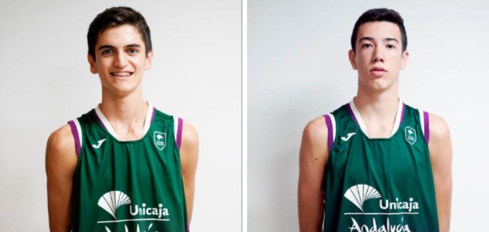Los malagueños Álvaro Folgueiras y Rubén Vicente, con la selección sub-15